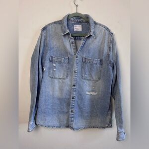 Bershka Light Blue Denim Overshirt
